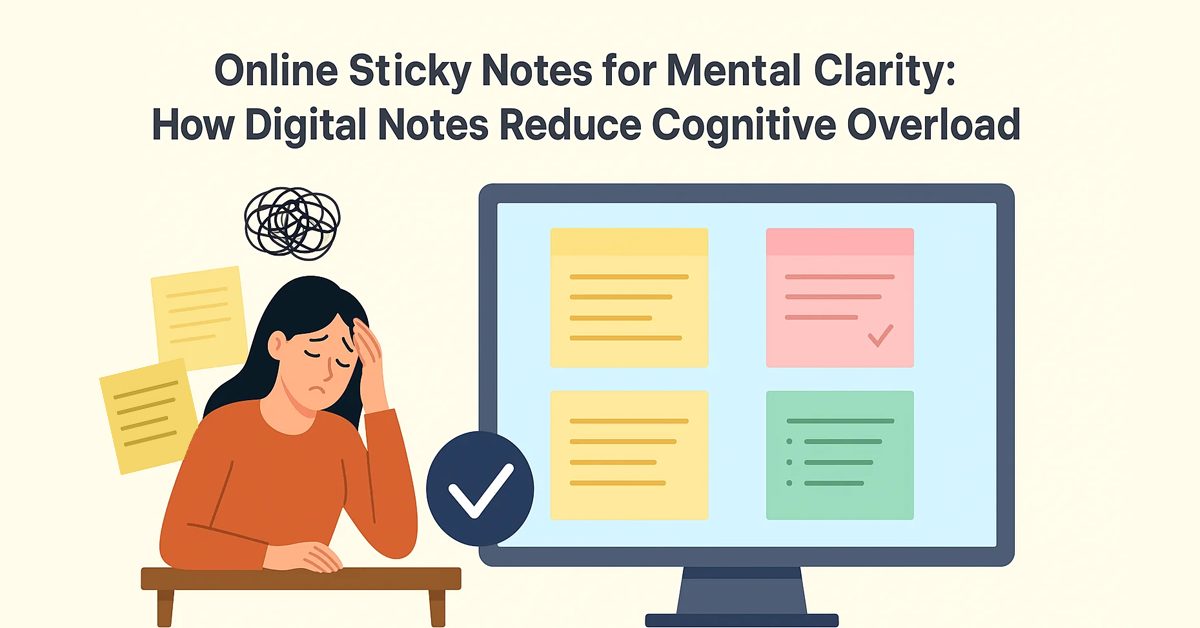 Online Sticky Notes for Mental Clarity: How Digital Notes Reduce Cognitive Overload